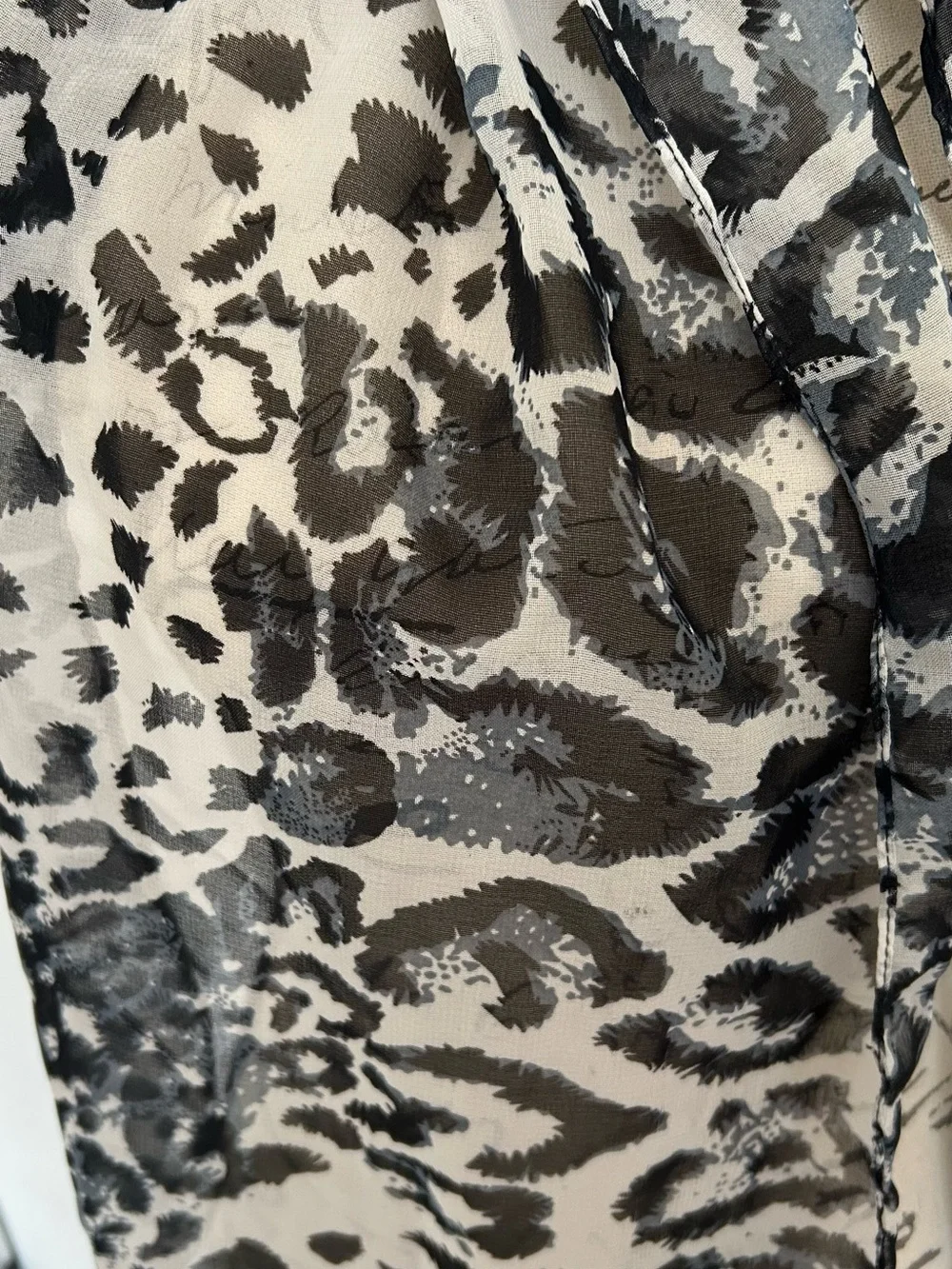 Black and White Leopard Pattern Two-Piece Scarf Set